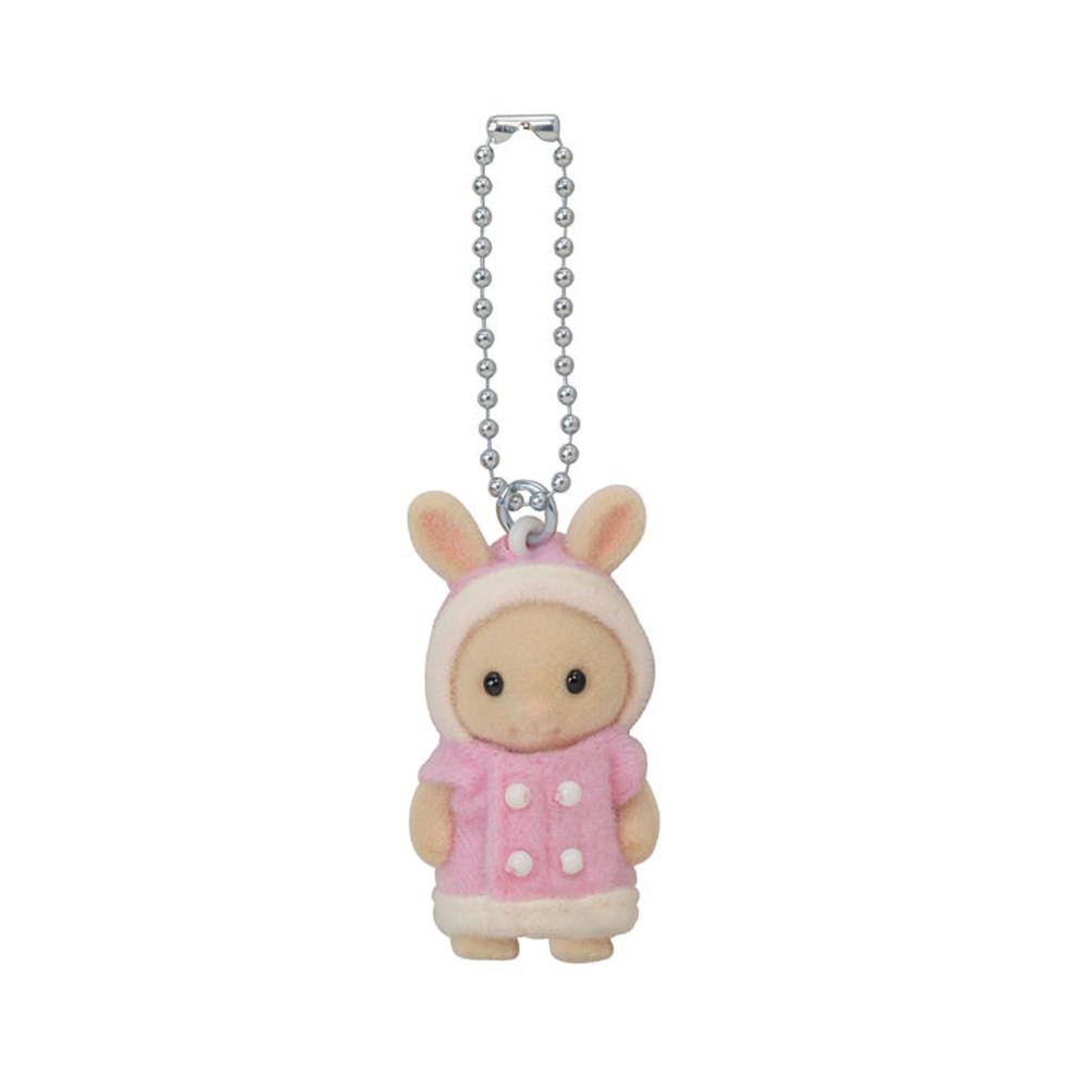 실바니안 키링 키홀더 열쇠고리 밀크토끼 핑크코트