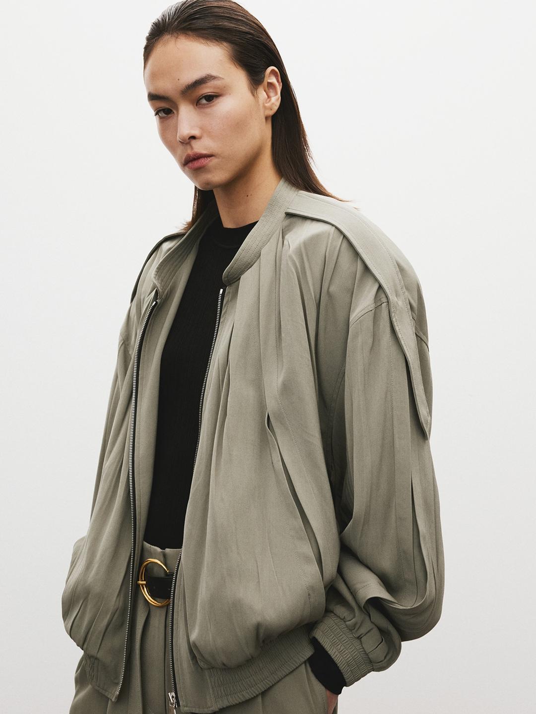 80S TUCKED DETAIL DISCO JUMPER (DARK KHAKI)