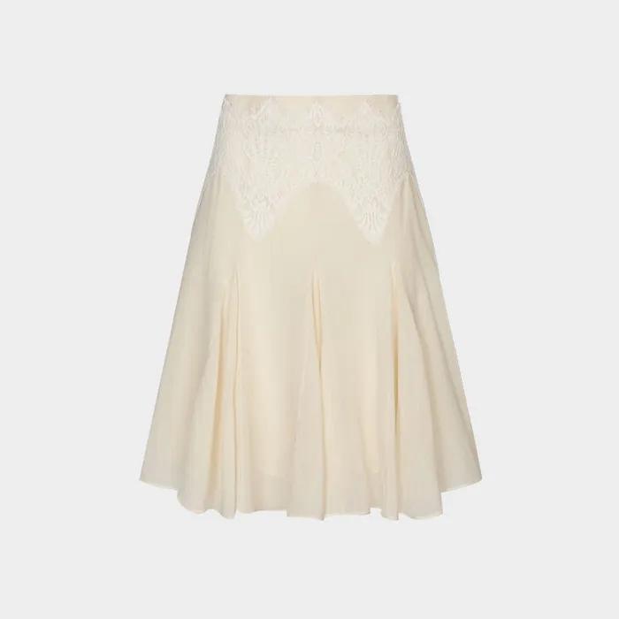 Bali Lace Flare Skirt (Oat Cream)