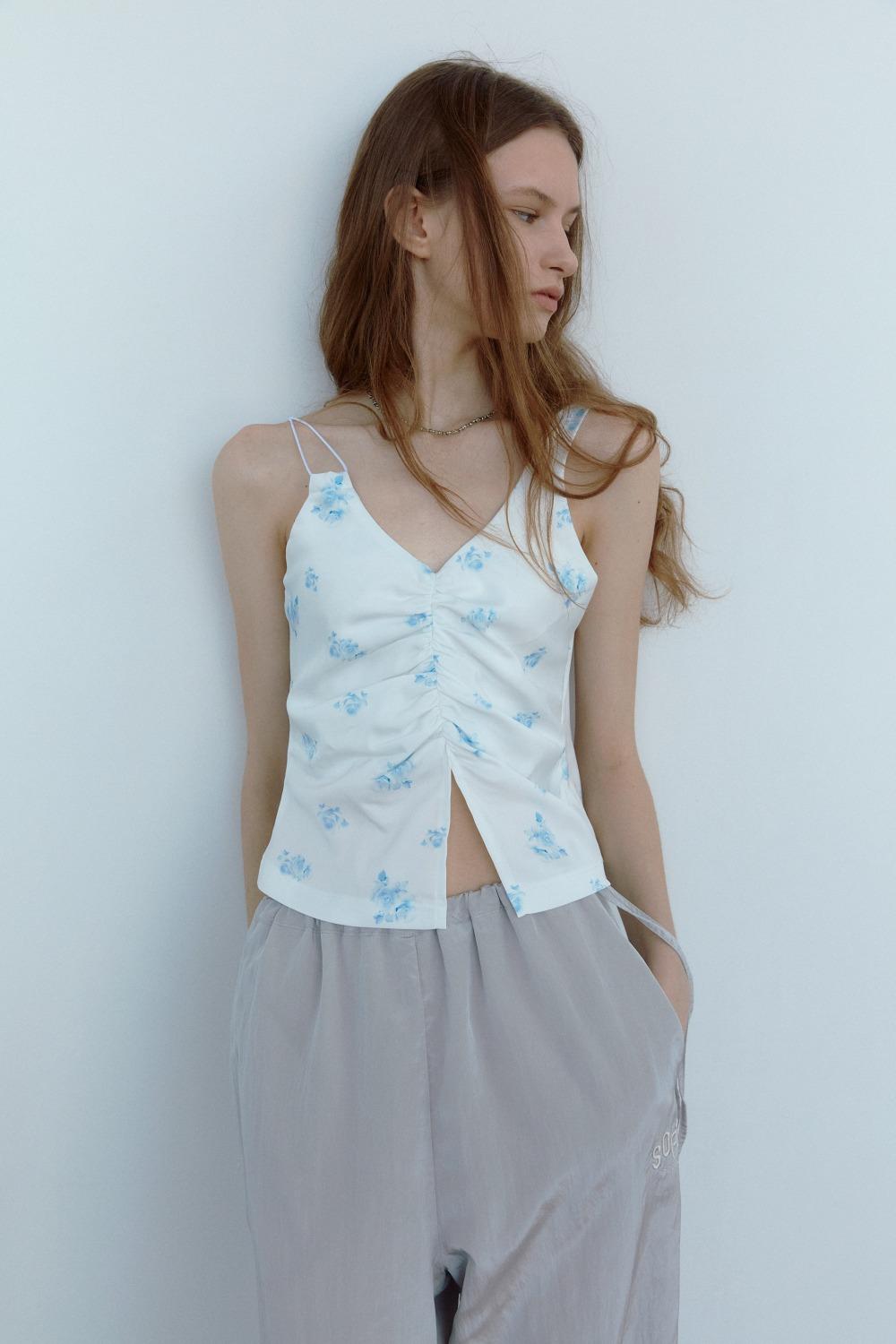 ROSE UNBALANCE SLEEVELESS TOP [ROSE PRINT][2차리오더]
