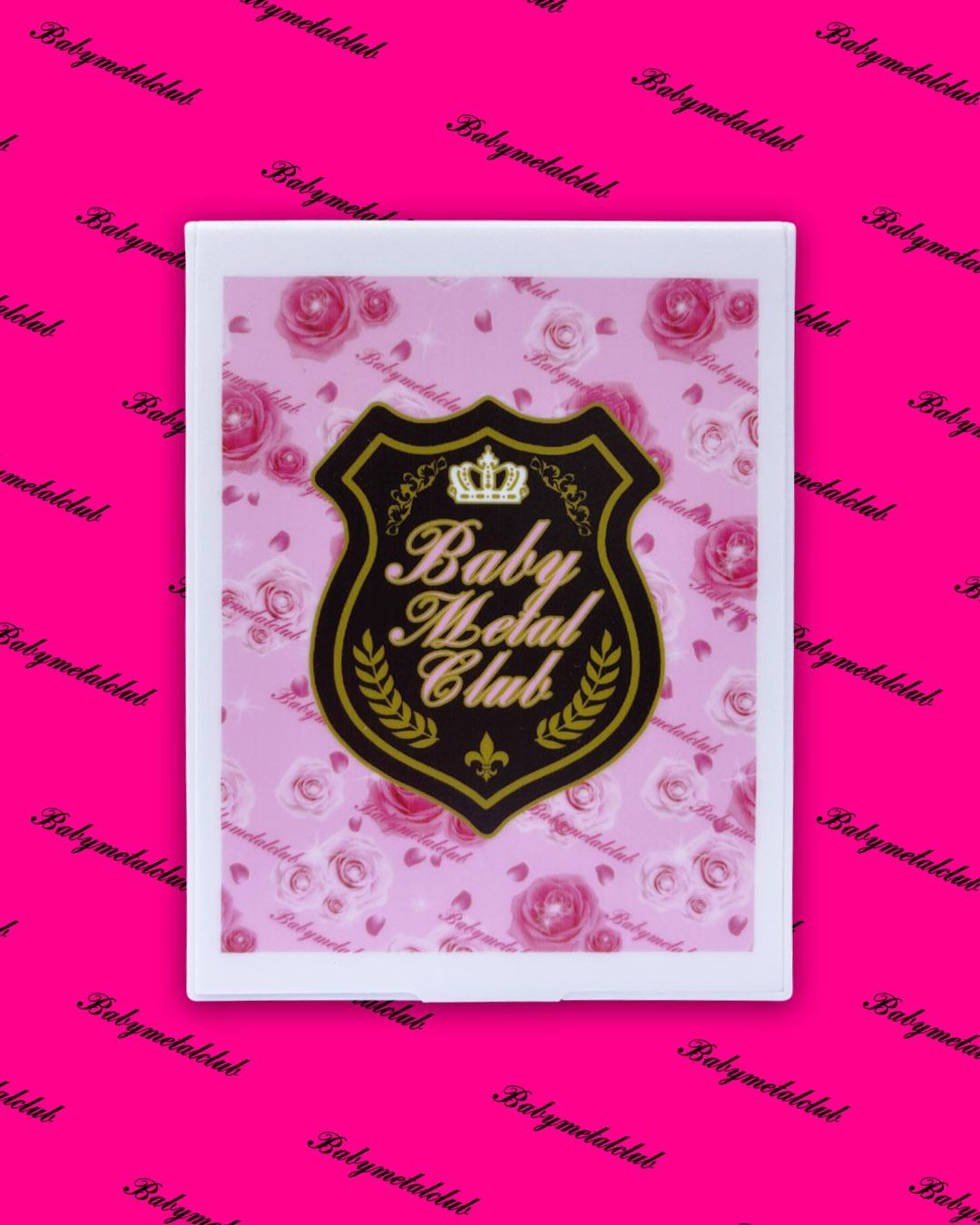 Original rose-pattern compact mirror (white)