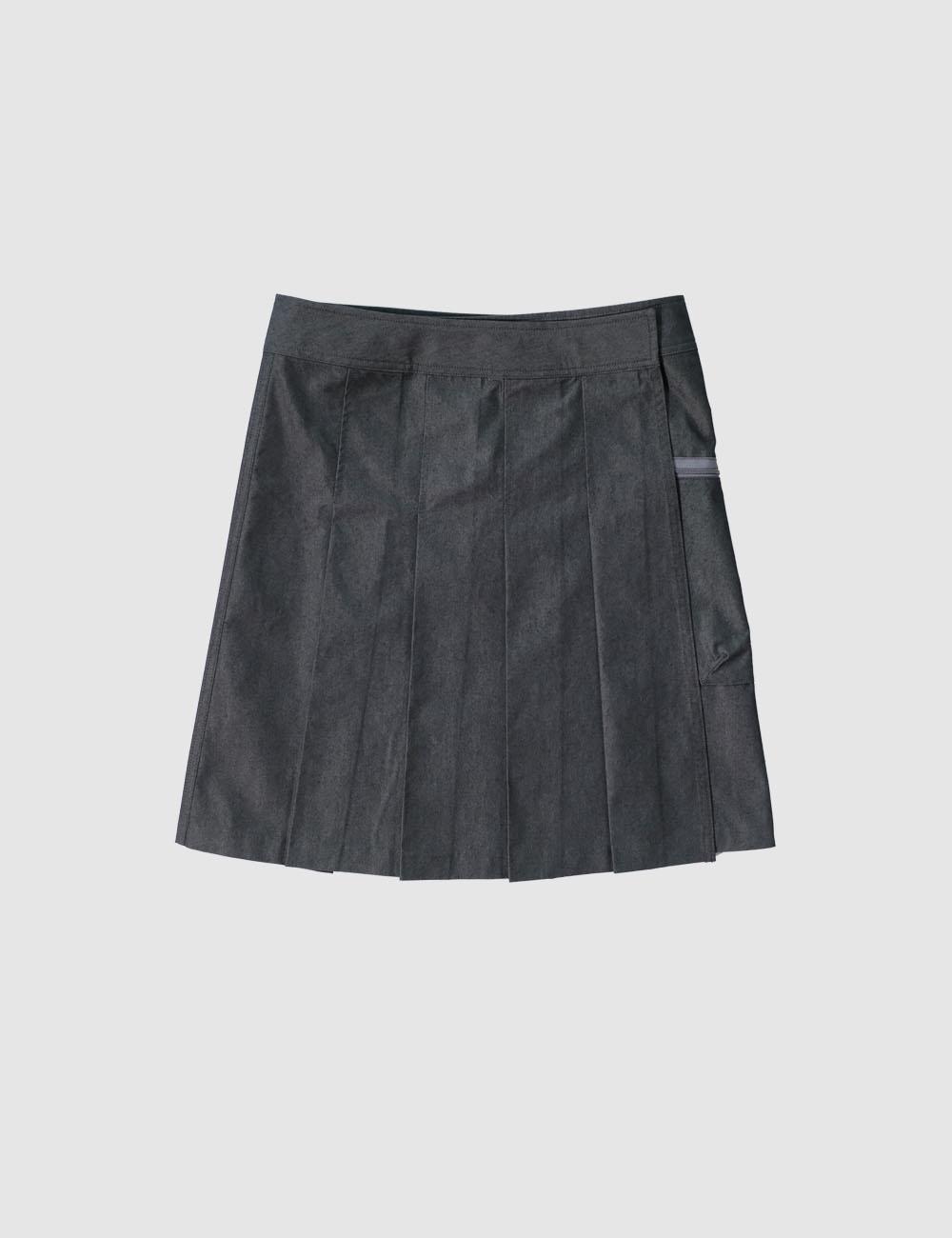 Wrap pleats skirt, charcoal