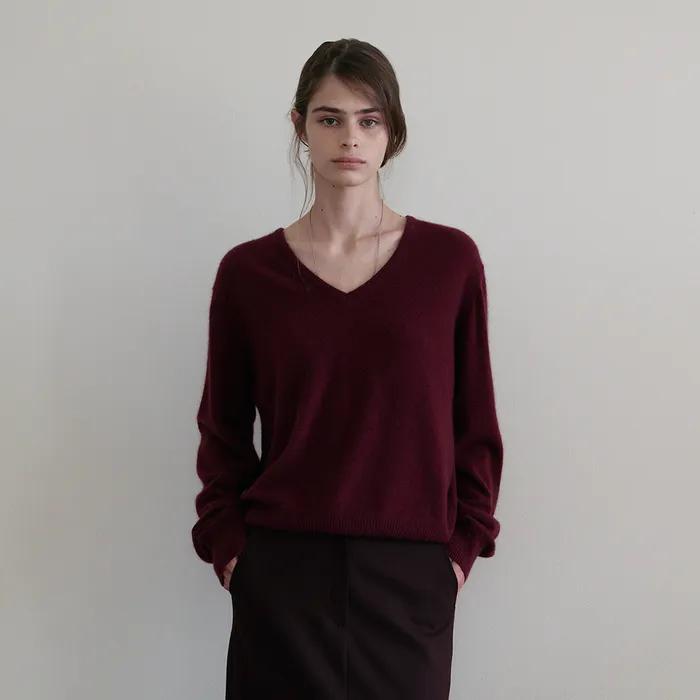 [10th] Soft Raccoon Pull Over V-Neck Knit_5 Colors