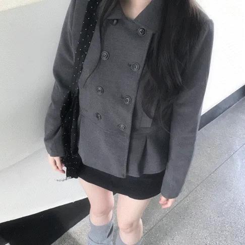 [더블버튼🖤] puda double button short coat