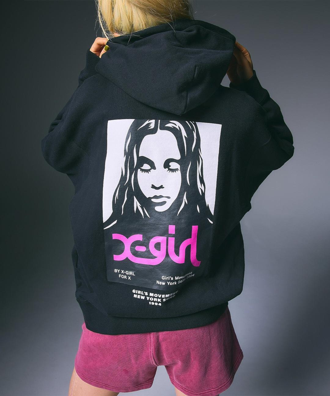 X-girl FACE POSTER SWEAT HOODIE