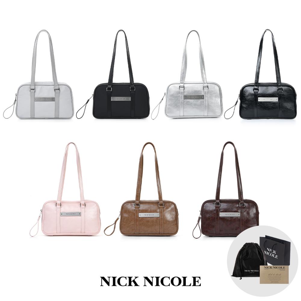[문가영 착용][선물포장] 닉앤니콜 CRYSTAL NYLON/LEATHER MINI BOSTON BAG 7종 택1