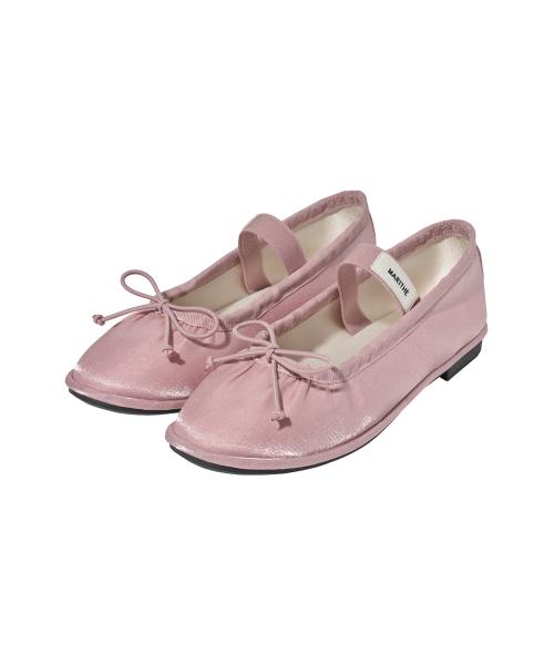W BANDING RIBBON FLAT SHOES light pink