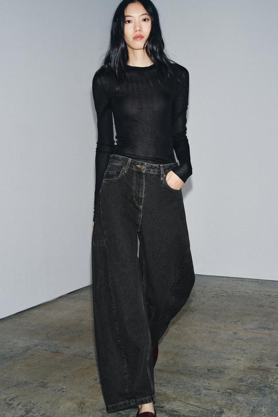 JEANS ZW COLLECTION BARREL 미드 라이즈