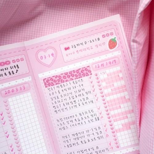 pink stitch diary planner