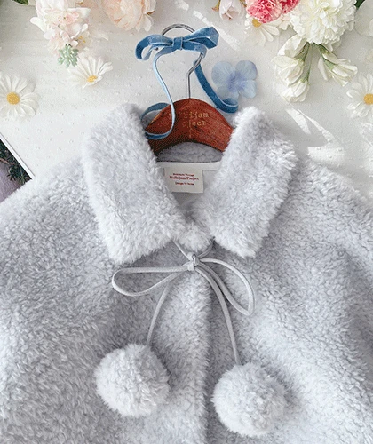 솜솜 라이트 블루 퍼 자켓