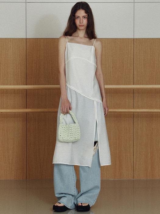 sheer slit layered ops (cream)