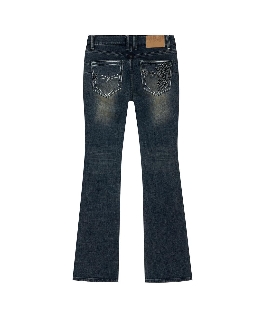 (6/27 Pre-Order) Lowrise Boots Cut Denim Pants Blue