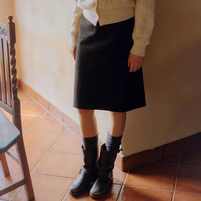 suede midi skirt (black)