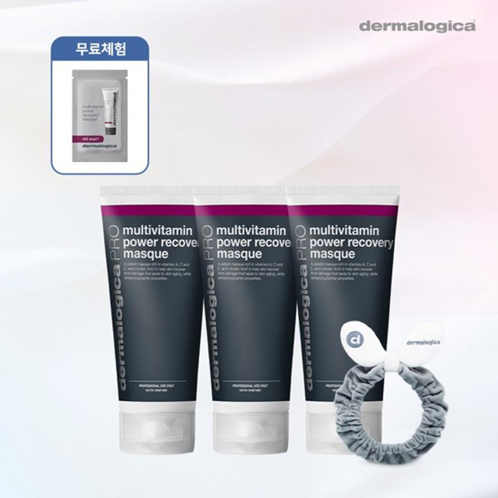 더말로지카 멀티비타민 파워 리커버리 마스크 3통+세안밴드