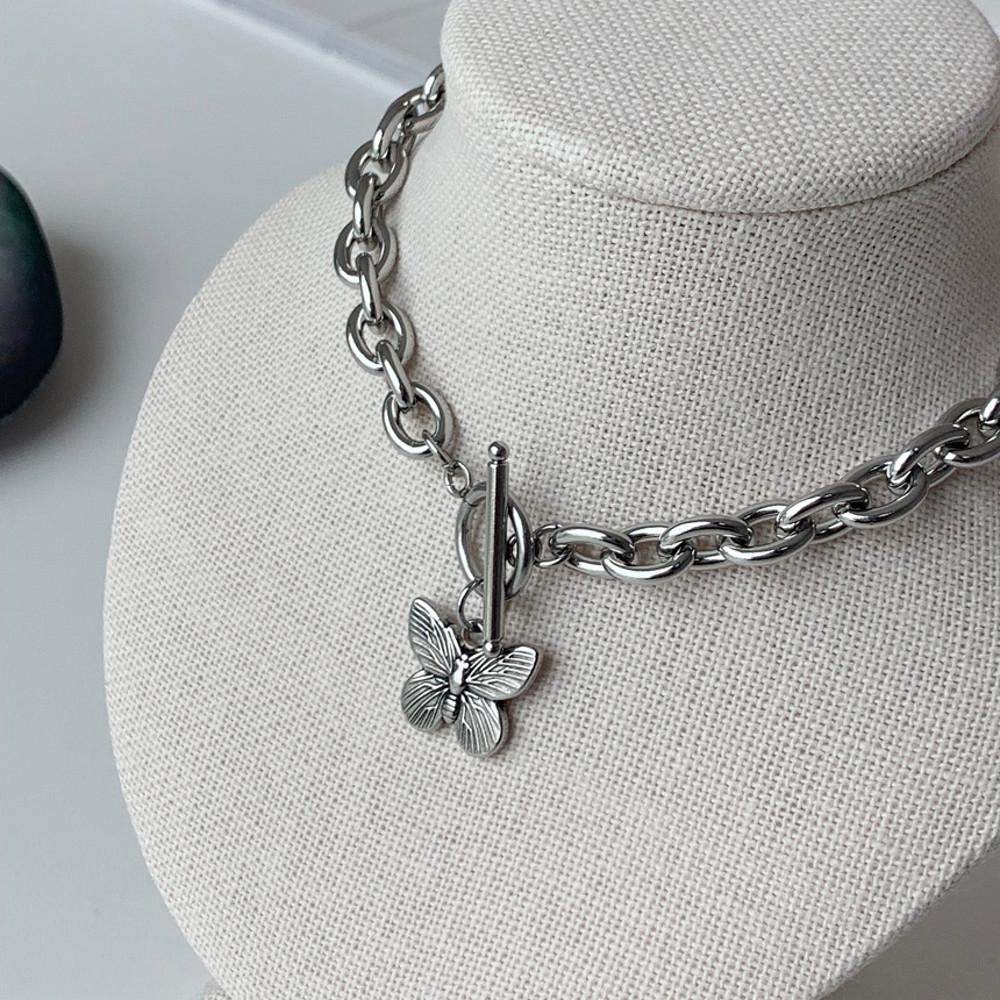 전체 서지컬스틸 앤틱나비 토글바 초커