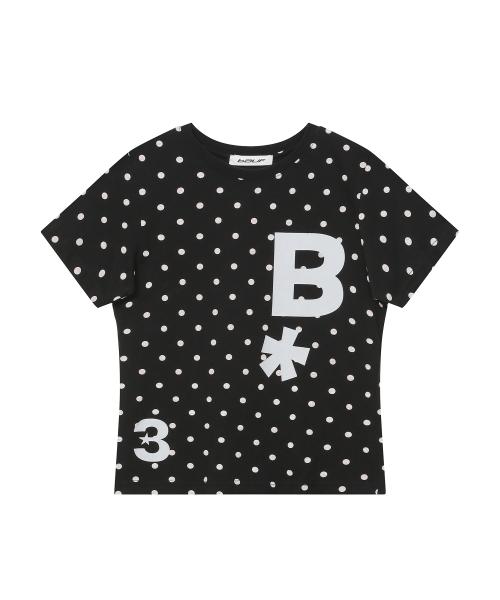 B logo 슬림핏 티셔츠 [도트 블랙]