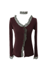 [Holiday] Lace choker cardigan set (Brown)