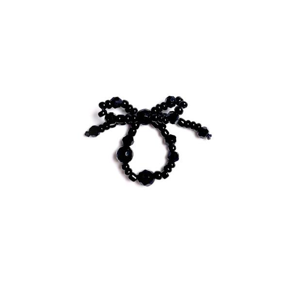 (DAZZLING CLUB) Black Ribbon Ring