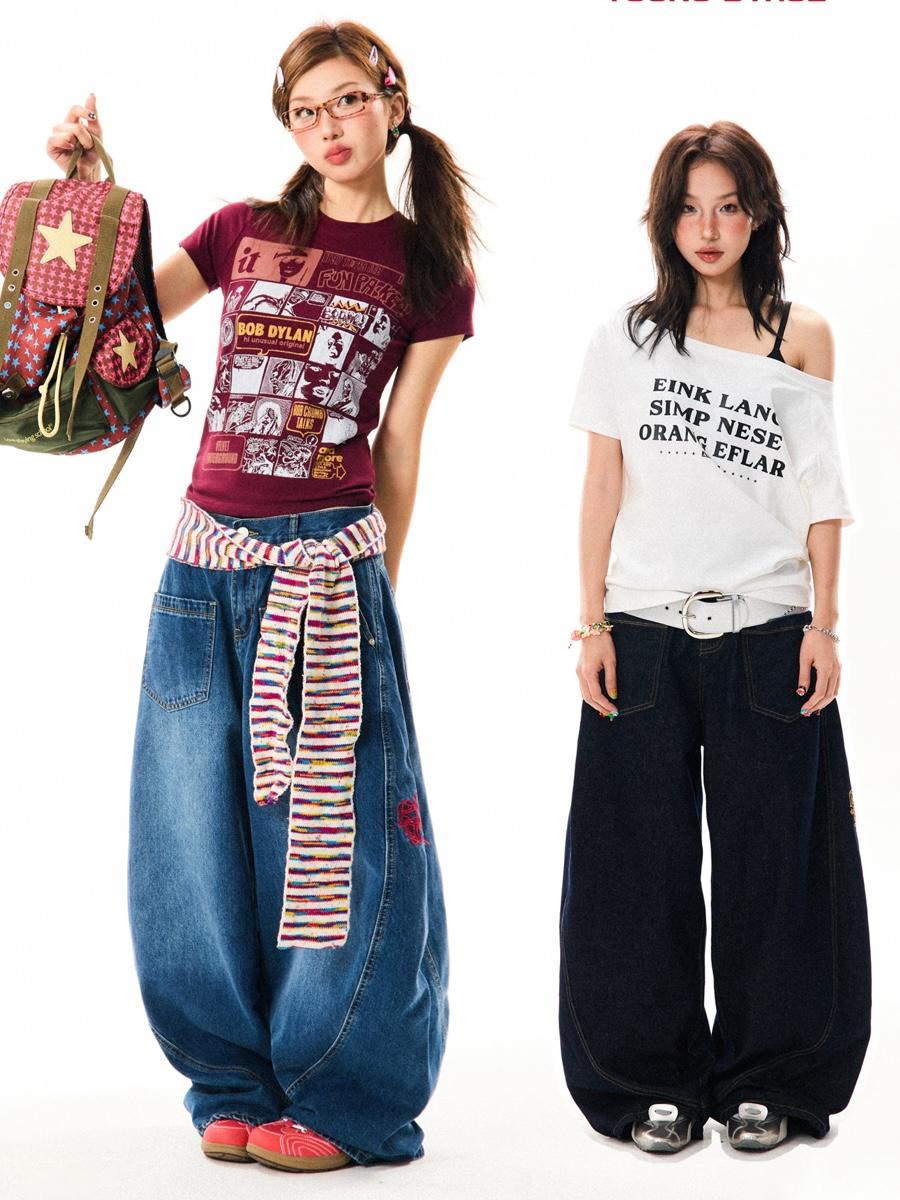 YOUNG STAGE Gothic Embroidered Floor Pants (2color)
