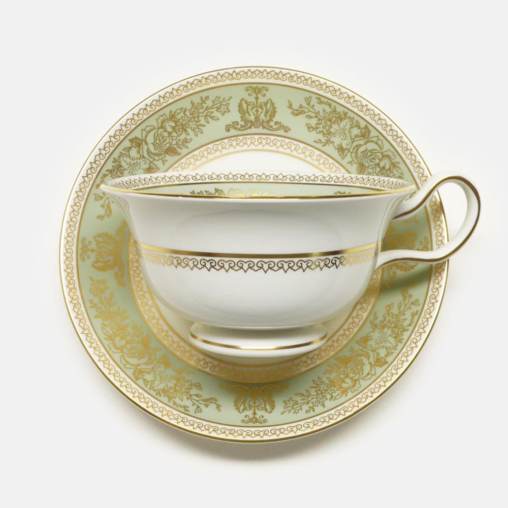 [중고] 웨지우드 컬럼비아 세이지 그린 피오니잔