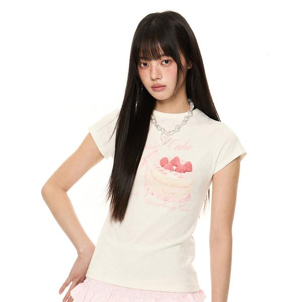 Strawberry Cake S-sleeve Top