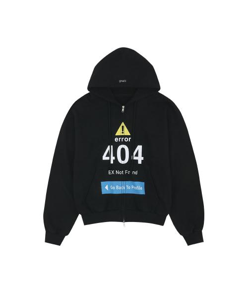 ERROR 404 ZIP HOODIE [BLACK]