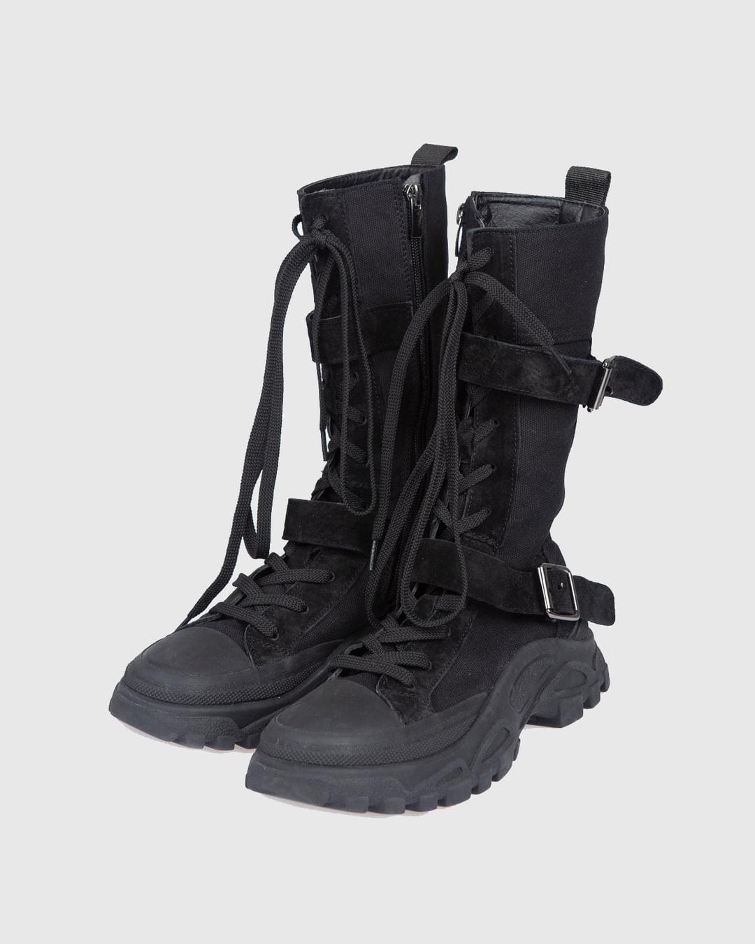 레더 컴뱃 캔버스 부츠