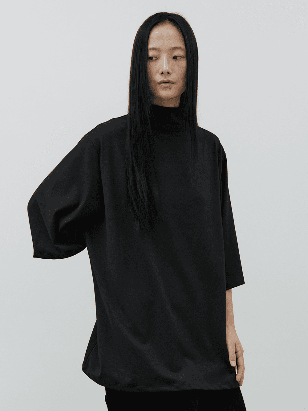 Mock Neck Over T-shirts (black)
