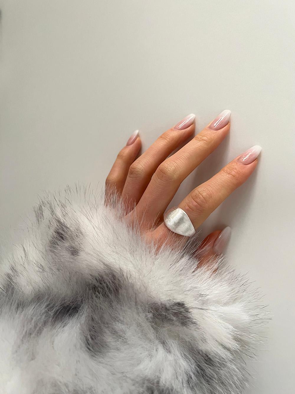 [92.5 silver] Matt volume ring