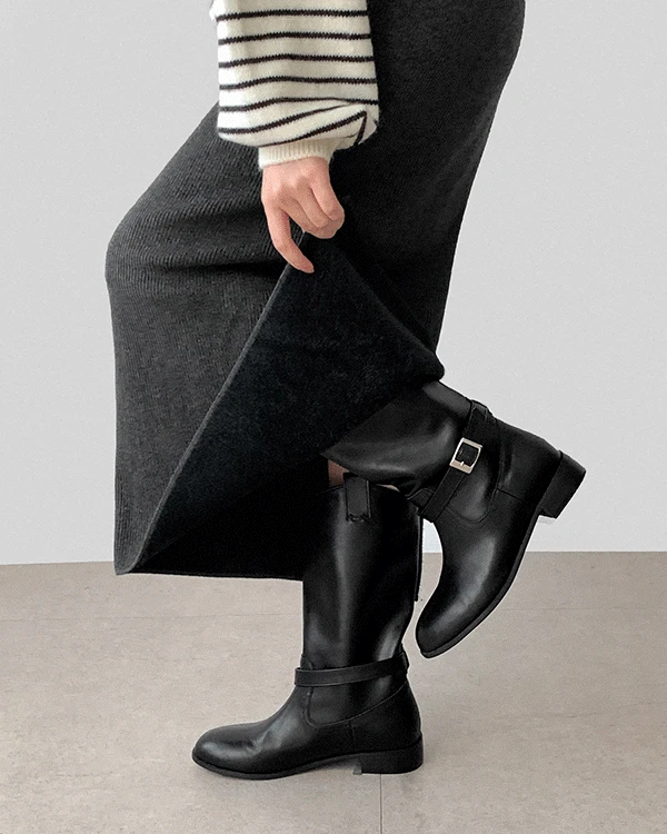 [융 안감] 아밍 골지 밴딩 니트 스커트