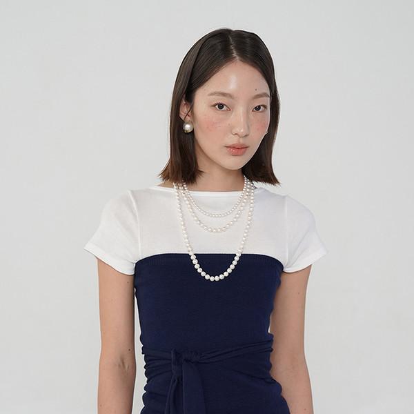 Wrap & tie tube top (Navy)