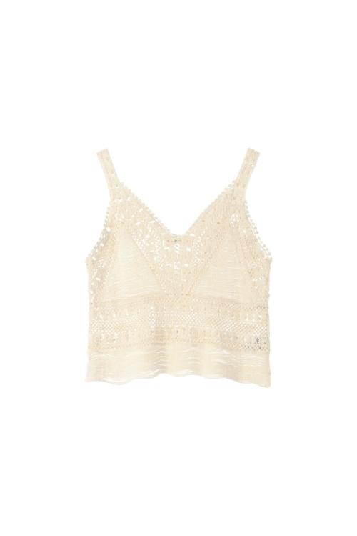 밀스튜디오 (Woman - F) 코튼 크로쉐 니트 뷔스티에