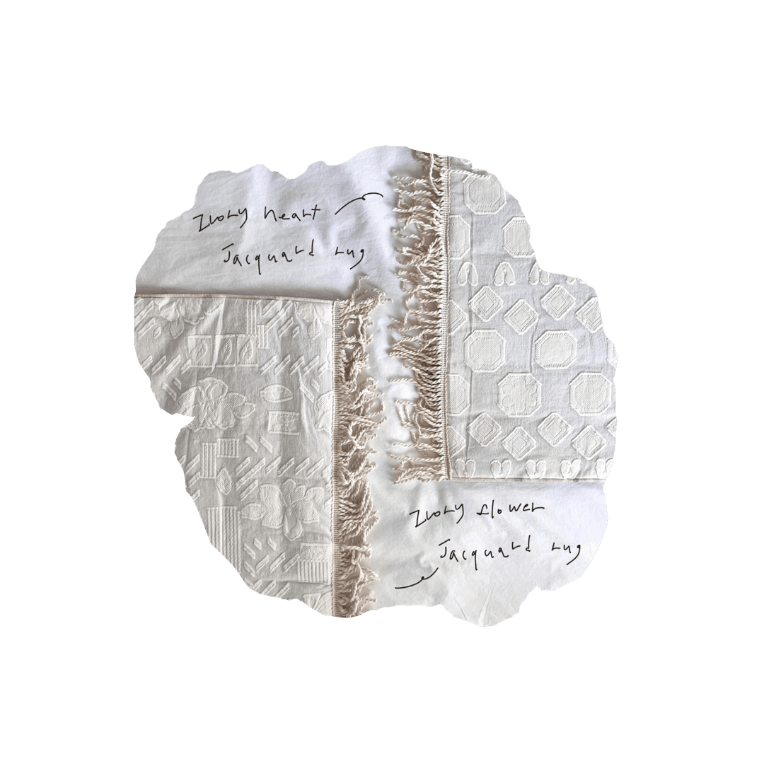 Ivory jacquard rug [2pattern]