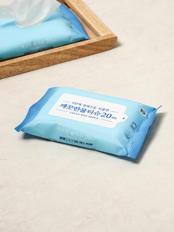 깨끗한 휴대용 물티슈 20매
