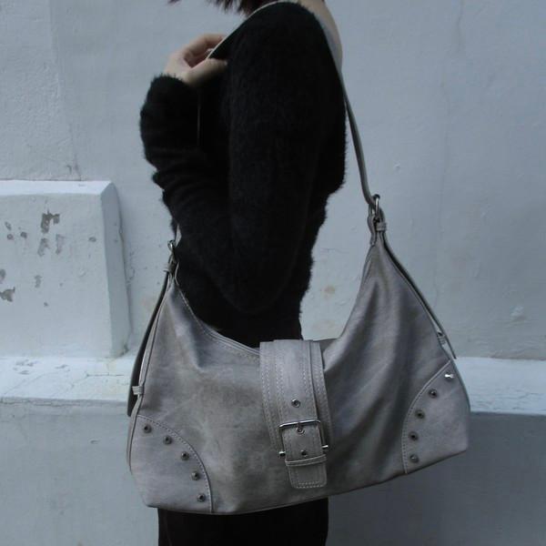 stud buckle big shoulder bag