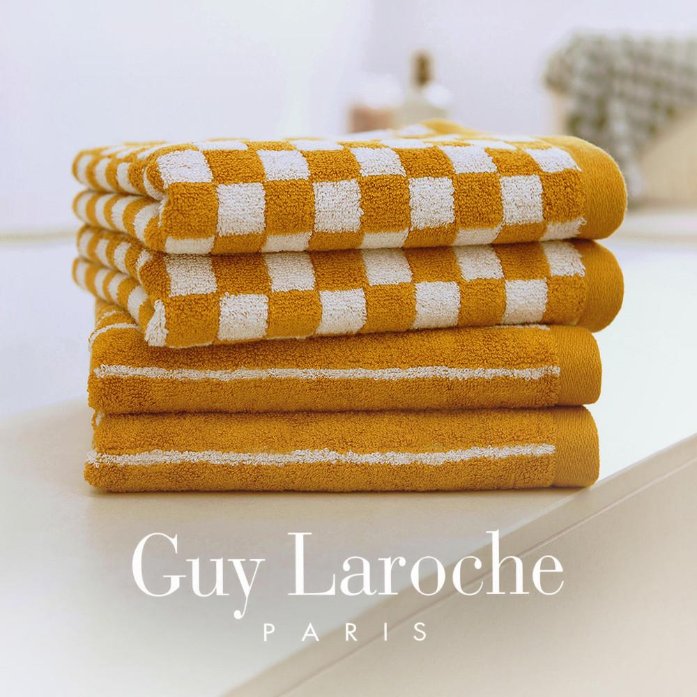 [세트상품] 기라로쉬 먼지없는 뱀부수건 체스&그리드 머스타드 4매세트 고급 스트라이프수건