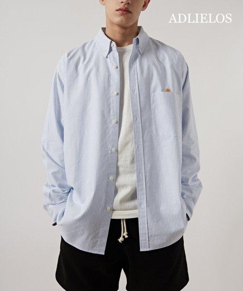에드리엘로스(ADLIELOS)  솔라 오버사이즈 옥스퍼드 셔츠 스트라이프 - 사이즈 & 후기 | 무신사