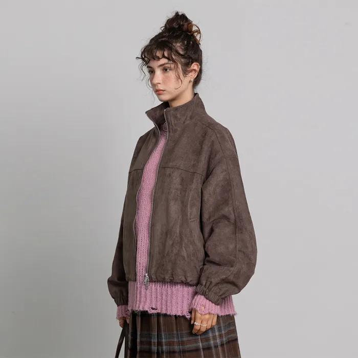 High Neck Suede Jumper