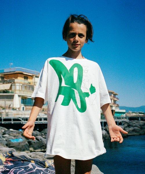 유니섹스 AB 로고 티셔츠 atb842u(WHITE/GREEN)