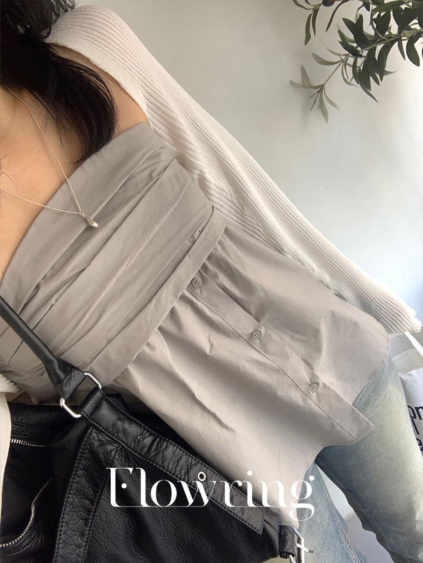 플로우링 페이드 탑블라우스
