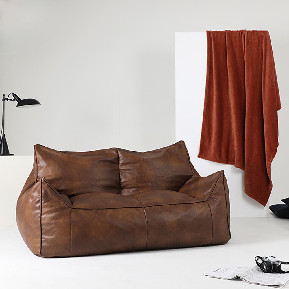 플래지어 톰 소프트 기능성 가죽 빈백 소파 2인용 좌식쇼파 가벼운 자취 소파