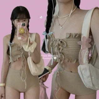 [비키니/러블리] 니츠 리본 수영복 비치웨어