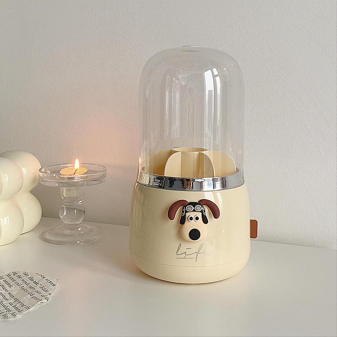 흰둥이네가게 그로밋 회전 브러쉬 화장품 정리함 정리대 보관함