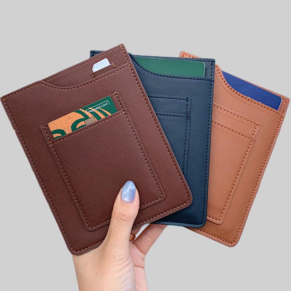 여권케이스 해외여행지갑 안티스키밍 RFID 차단 해킹방지 네임택 여권지갑 파우치