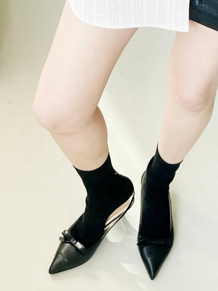 리본 스틸레토 키튼힐 블랙 N-281/BK