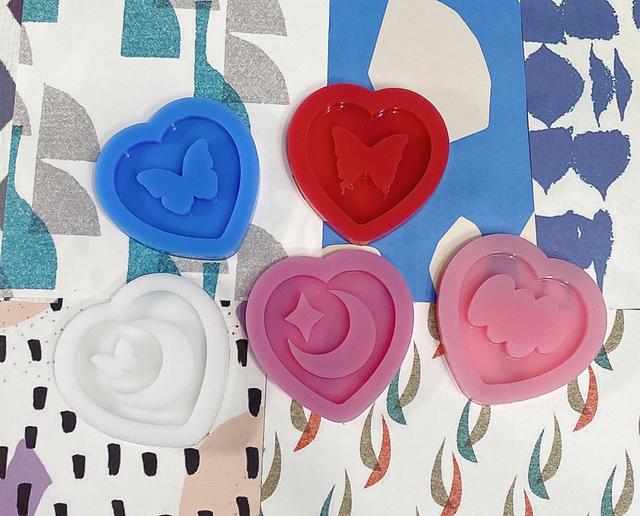 레진공예) 그립 사이즈 하트 레진 수제 몰드 /  Grip size various heart shaker molds