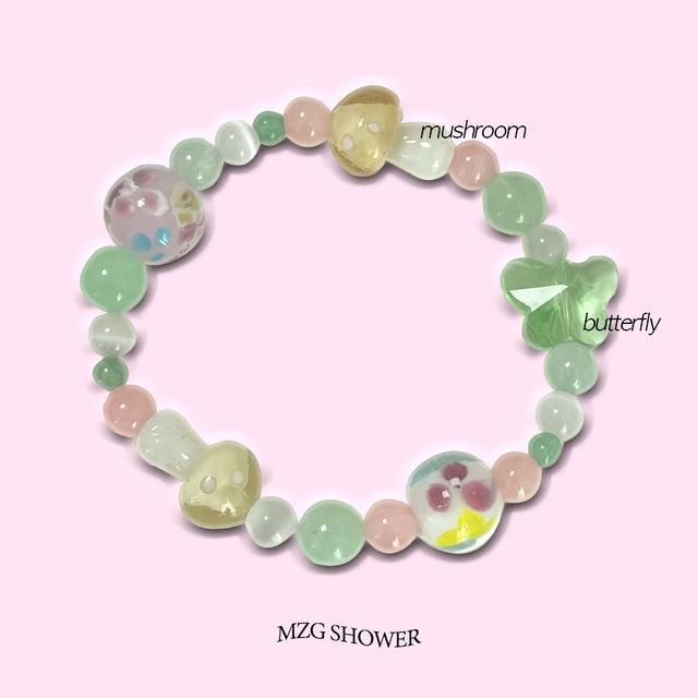 귀여운 원석 팔찌 butterfly&mushroom bracelet