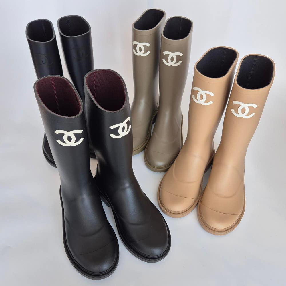 샤넬 레인부츠 장화 블랙 카우초크 카키 다크 베이지 네이비 깜봉 G39620