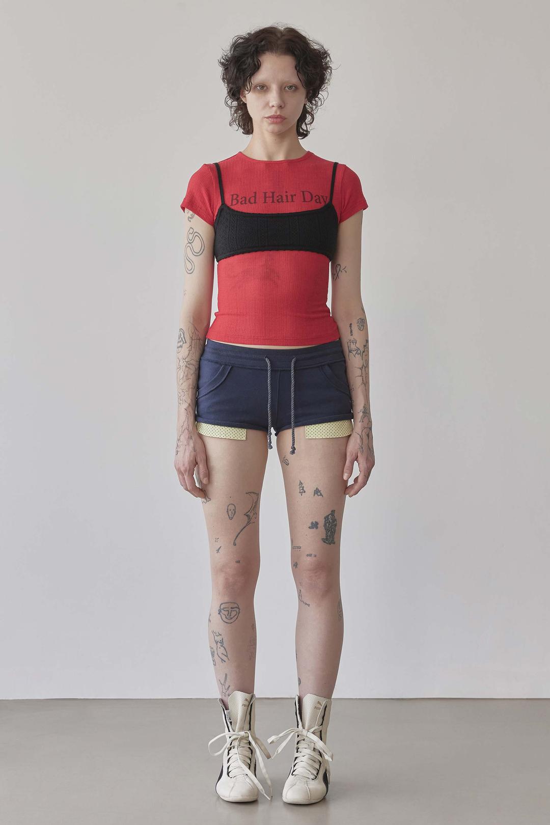 Eyelet Knit Bustier Black