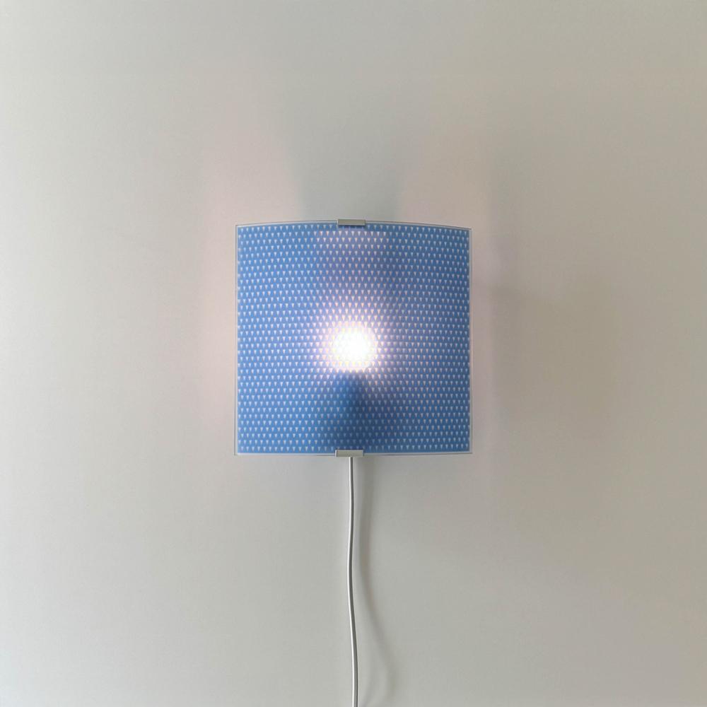 1990s Germany Blue Frosted Glass Wall Lamp